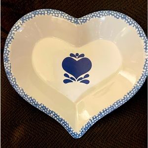 Vintage Heart Ceramic Stoneware Baking Pie Dish